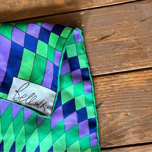 VINTAGE BELLOTTI DESIGNER SCARF 34"x34" - Picture 3 of 5